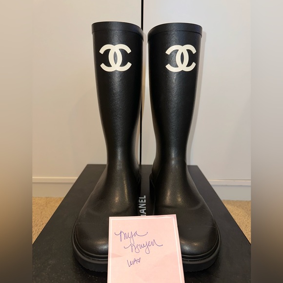 Chanel Rainboots size 38 - Black - Picture 2 of 14